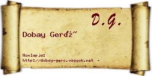 Dobay Gerő névjegykártya